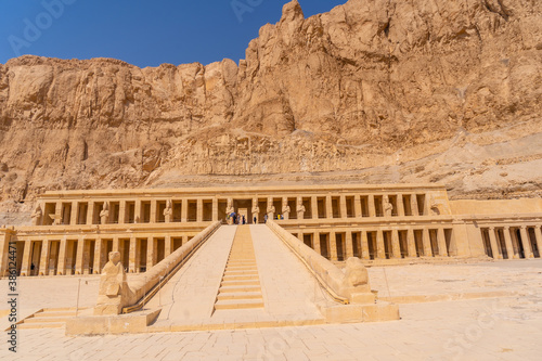 Lovely entrance to the Mortuary Temple of Hatshepsut in Luxor. Egypt