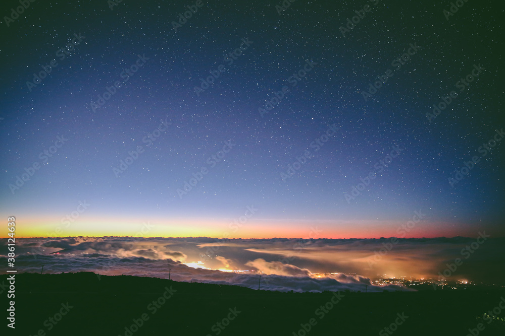 Starry Milky Way at Haleakala National Park, Maui, Hawaii