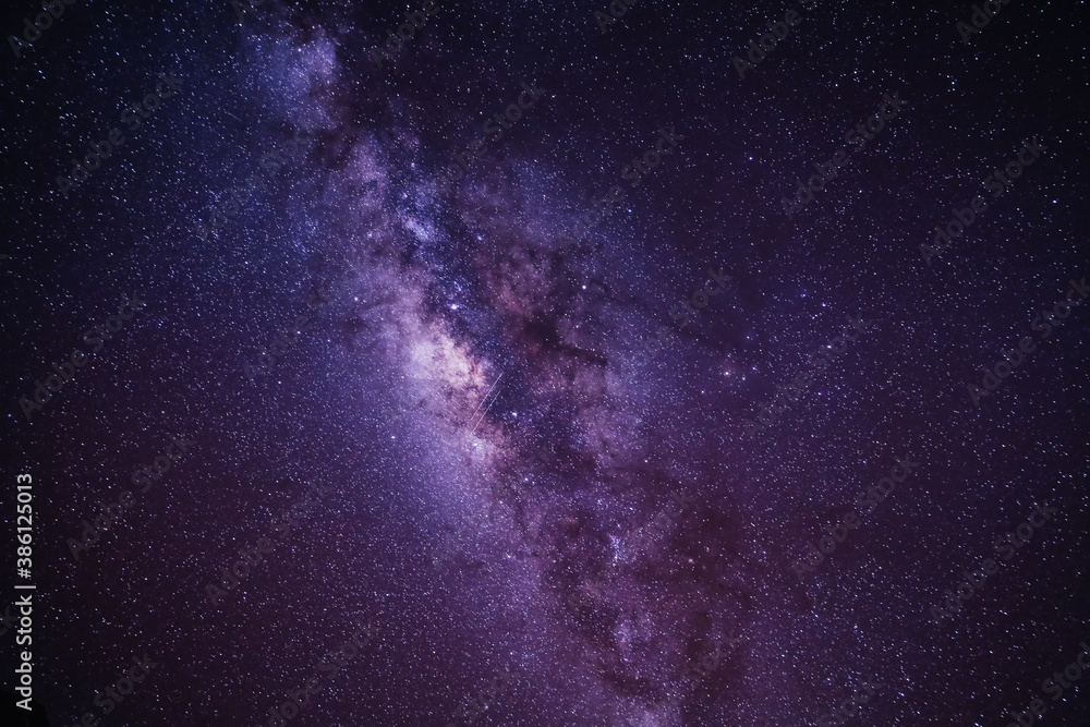 Naklejka premium Starry Milky Way at Haleakala National Park, Maui, Hawaii