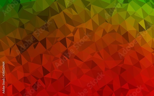 Light Green, Red vector blurry triangle pattern.