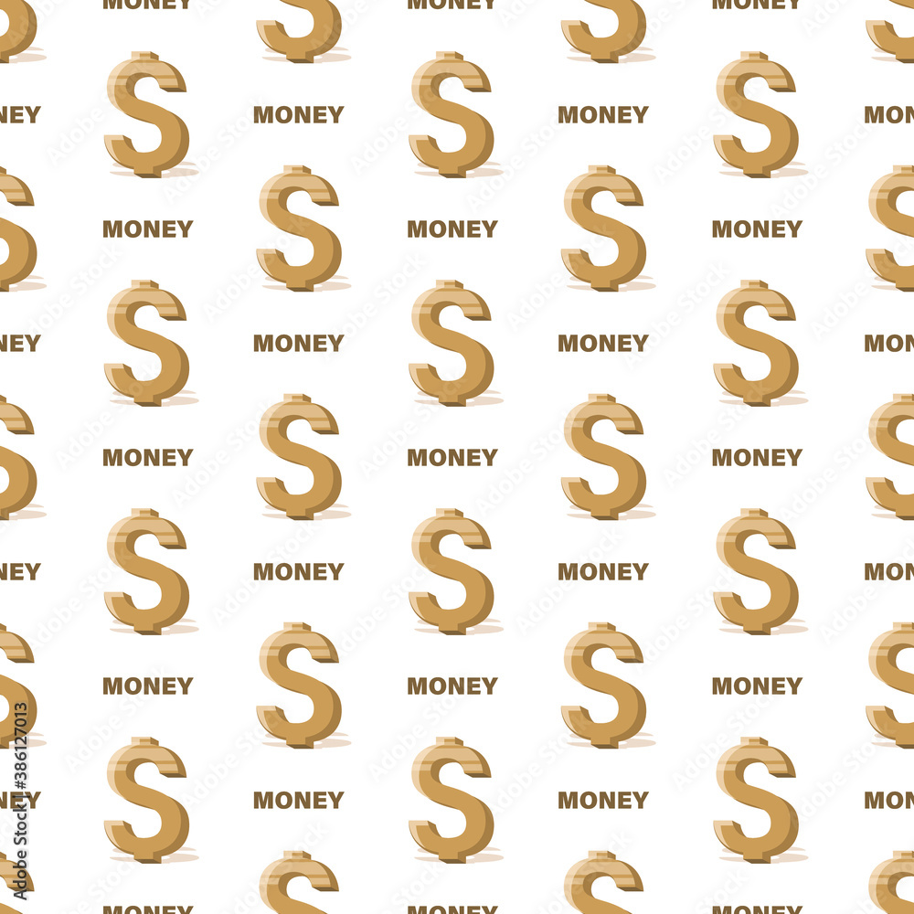 Dollar sign. Vector money background. Dollar seamless pattern on white background. Business concept. American money sign. Cash treasure concept. Design for business project, website. Vector Dollar sign. Vector money background. Dollar seamless pattern on white background. Business concept. American money sign. Cash treasure concept. Design for business project, website. Vector