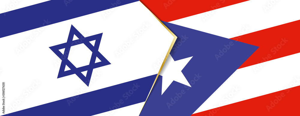 Israel and Puerto Rico flags, two vector flags. Israel and Puerto Rico flags, two vector flags.
