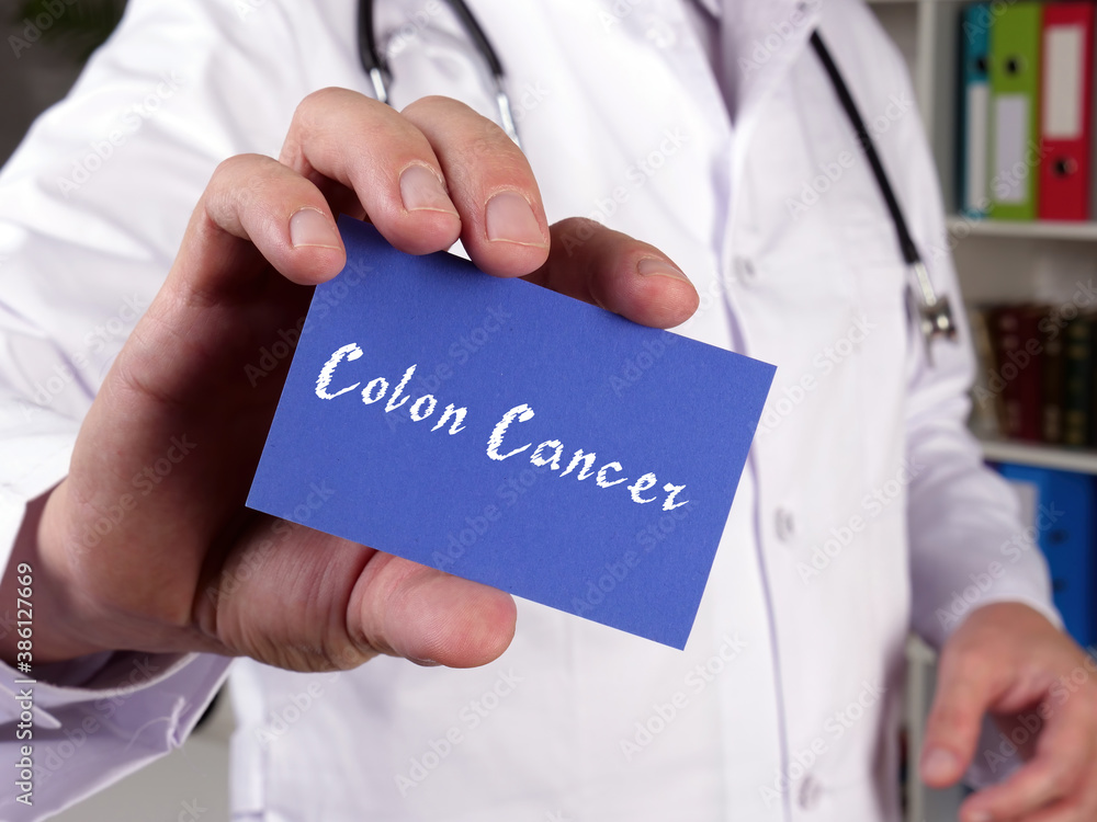 Colon Cancer phrase on the sheet. Colon Cancer phrase on the sheet.