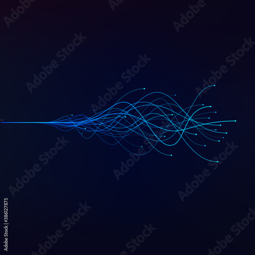 AI visualization. artificial intelligence and deep learning concept of neural networks. Wave equalizer. Vector illustration