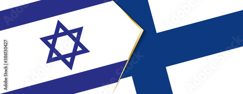 Israel and Finland flags, two vector flags.