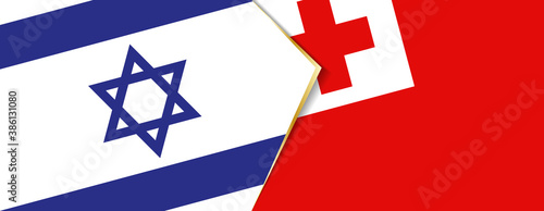 Israel and Tonga flags, two vector flags.