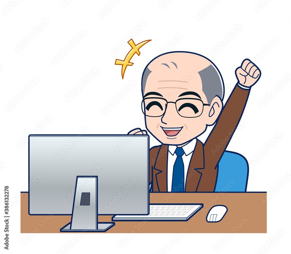 White-haired man in green short sleeves White-haired man in green short sleeves