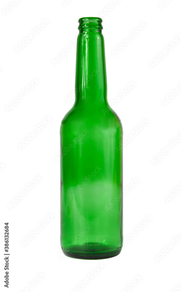 Empty green bottle beer isolated on the white Empty green bottle beer isolated on the white