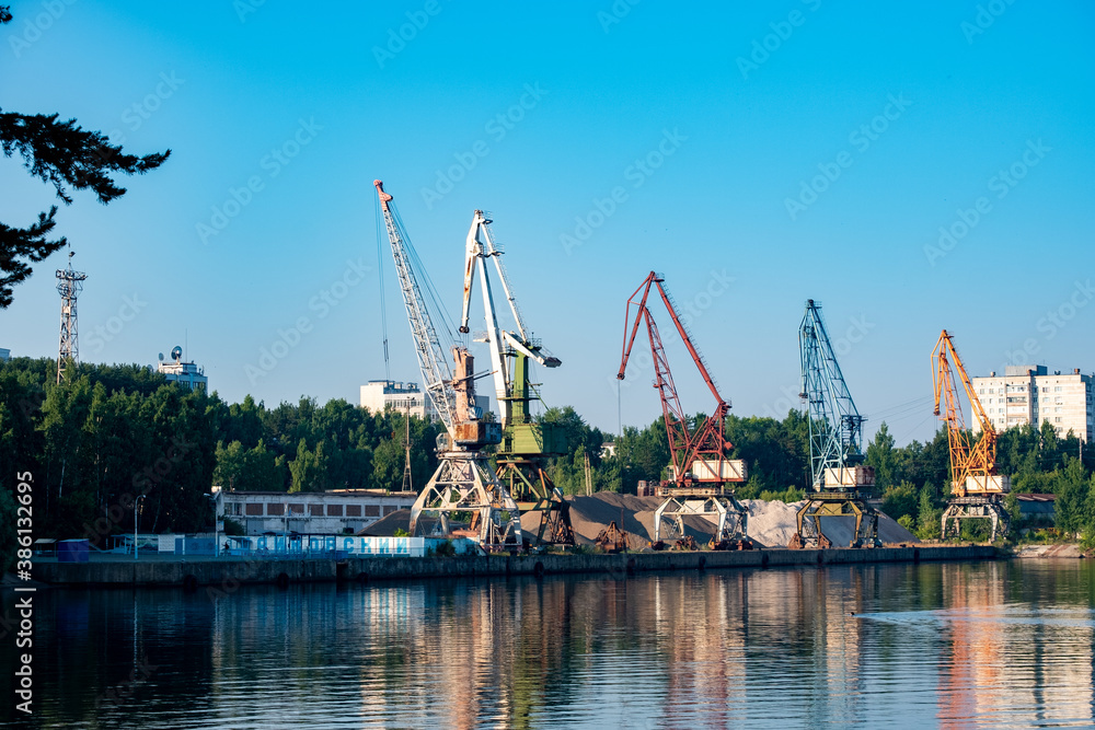 cranes in port