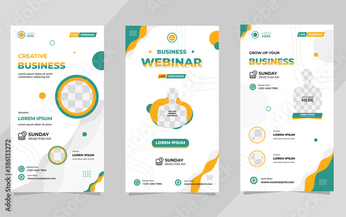 Set of Minimalist Background with memphis style. Suitable for social media story post template, Business Webinar, Seminar, online education, flyer, banner, etc