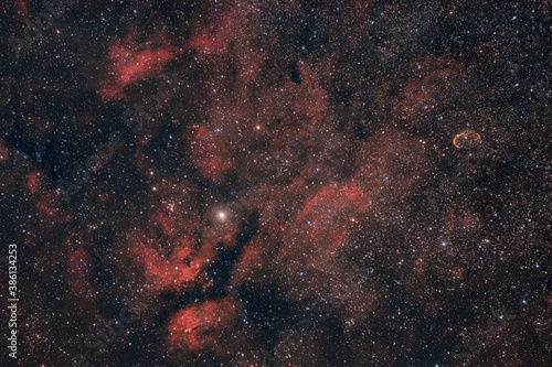 Red Nebulosity arroud Sadr in the Constellation of Cygnus