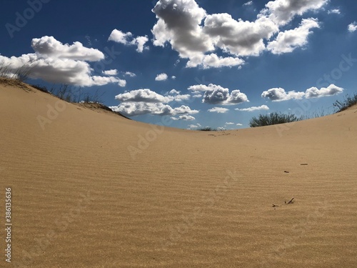 sand dunes and clouds