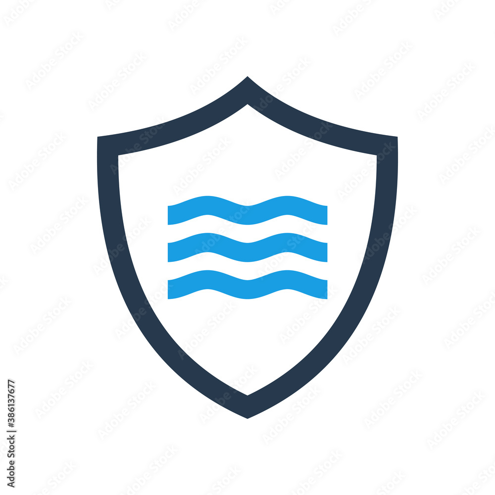 shield with water vector logo template shield with water vector logo template