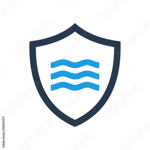shield with water vector logo template