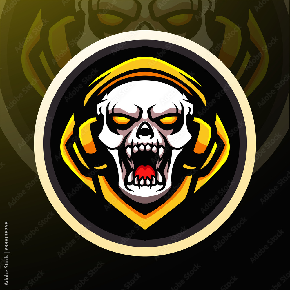 Skull head esport logo mascot design Stock Vector | Adobe Stock
