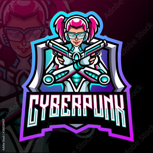 Cyberpunk esport logo mascot design