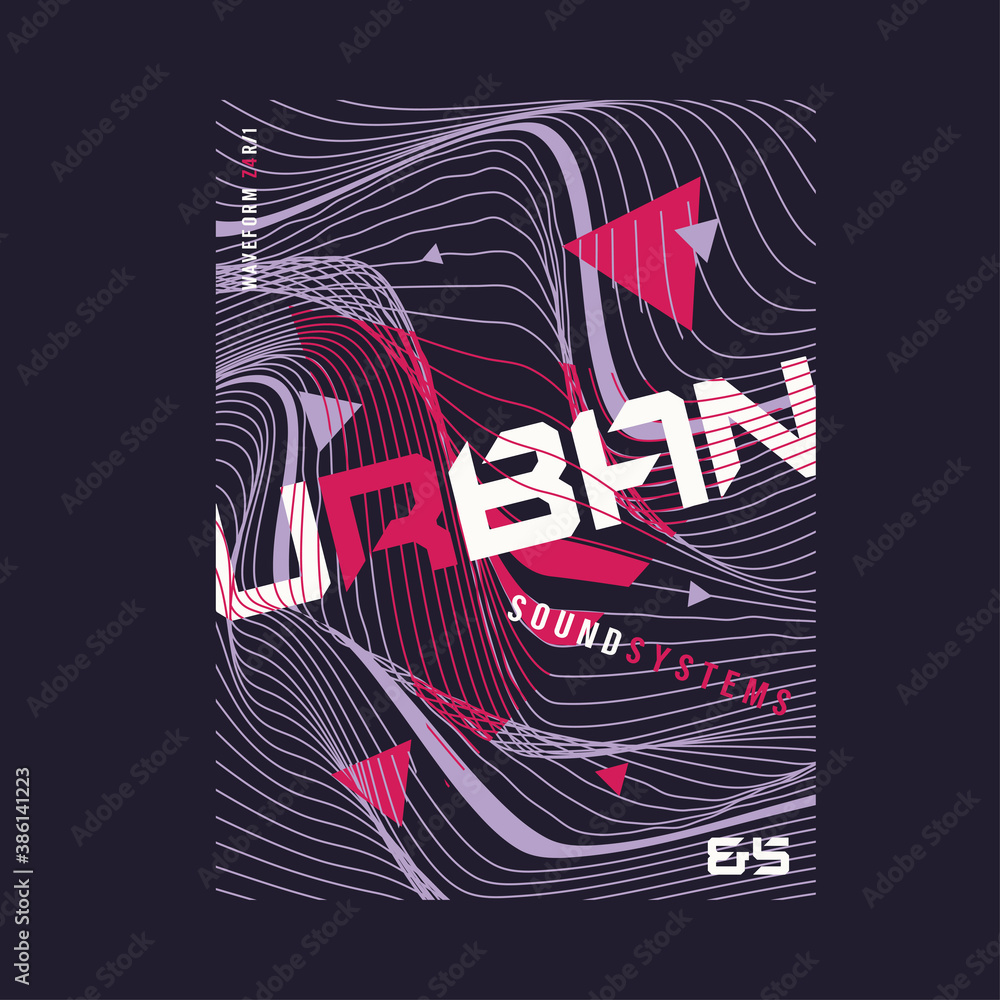 Urban waves vector expressive geometric t-shirt abstract design, poster, print, template Urban waves vector expressive geometric t-shirt abstract design, poster, print, template
