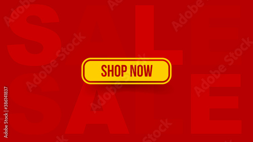 Sale promotion advertising design template with typography and catchy colors. Social media ad content, poster, banner, card , bunting and landing page template. Vector illustration. 16:9 ratio