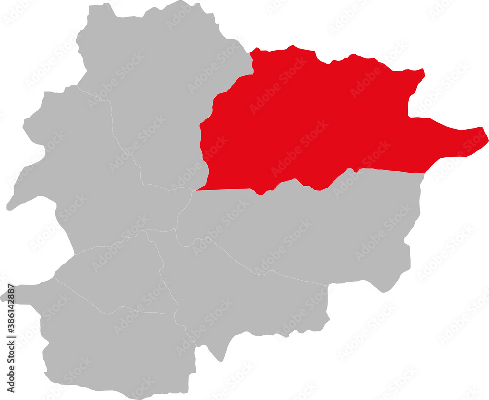 Canillo Parish isolated on Andorra map. Geographical map backgrounds. Canillo Parish isolated on Andorra map. Geographical map backgrounds.