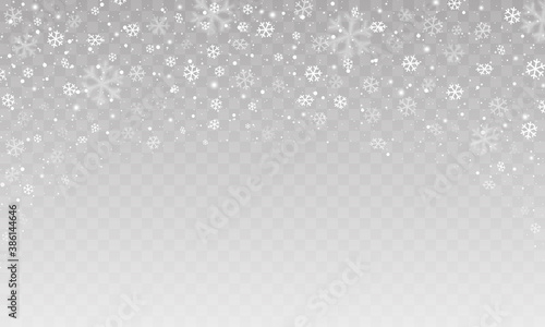 Christmas falling snow. Winter background with snowflakes