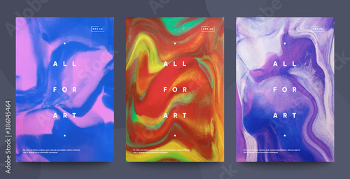 Artistic cover templates. Marble effect textures. Eps10 vector.