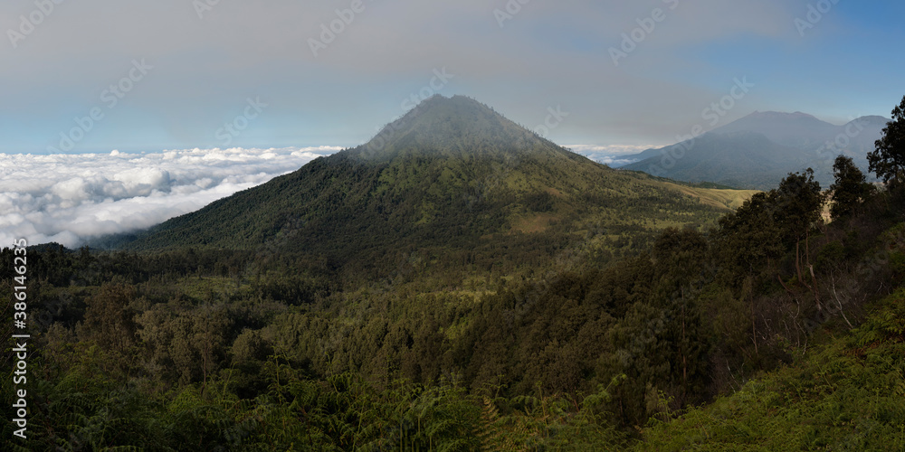 Kawah Ijen landscape (Ijen crater), Banyuwangi, East Java, Indonesia, Asia