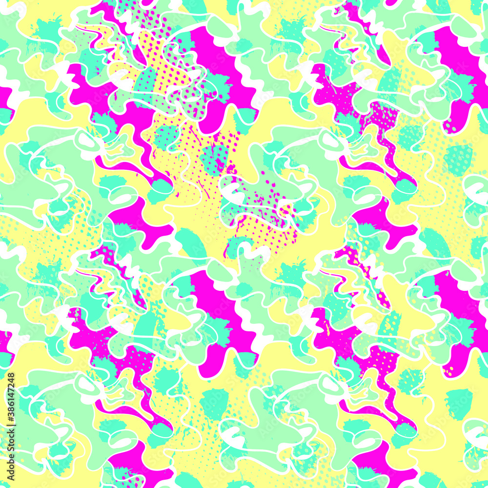 Seamless abstract colorful urban pattern