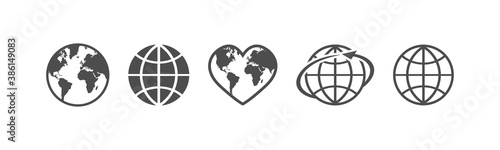 Globe icon. Earth globe Icon set. Vector