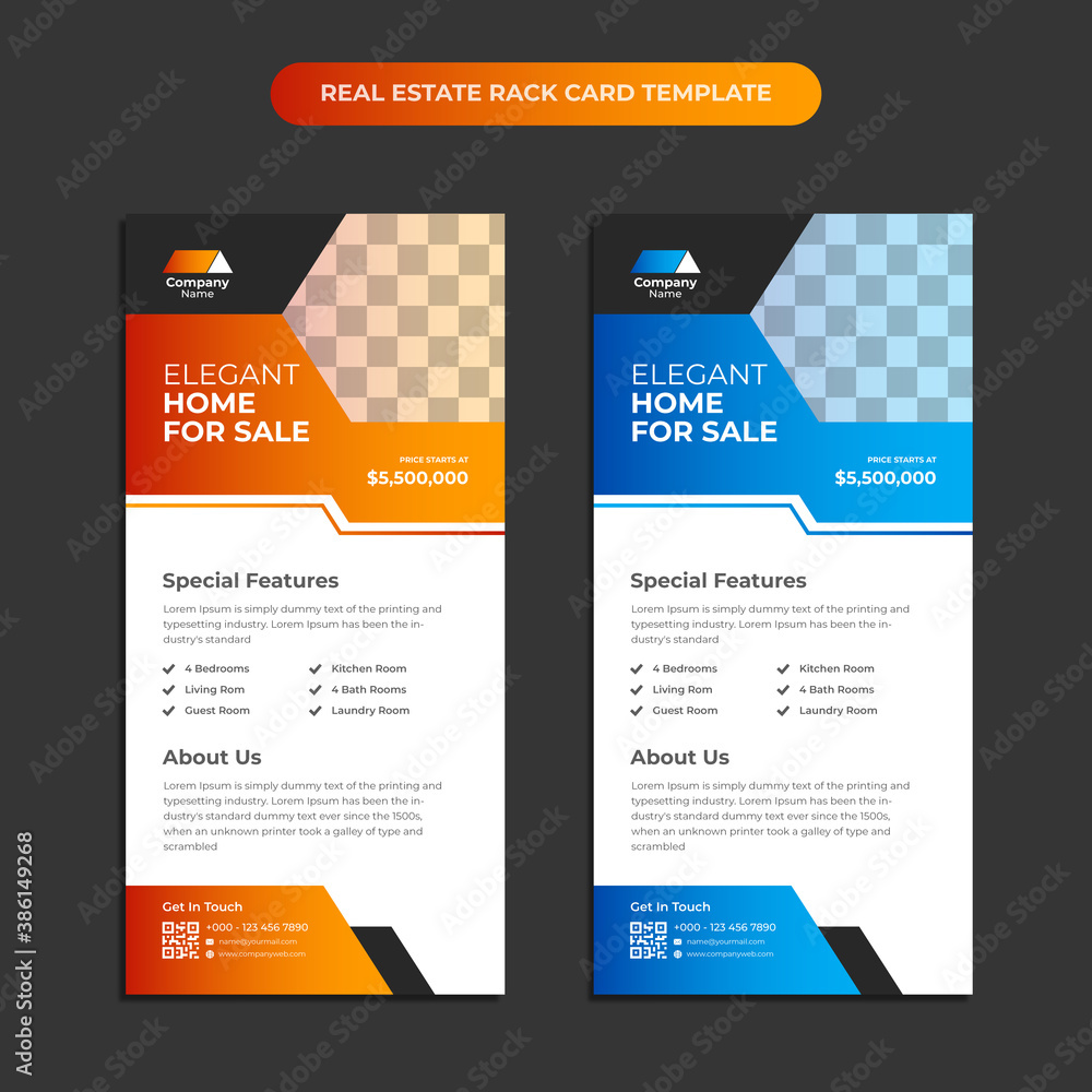 Real estate business modern home for sale dl flyer rack card design template Real estate business modern home for sale dl flyer rack card design template
