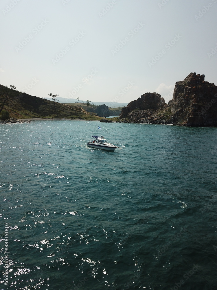 Fototapeta premium boat on lake Baikal