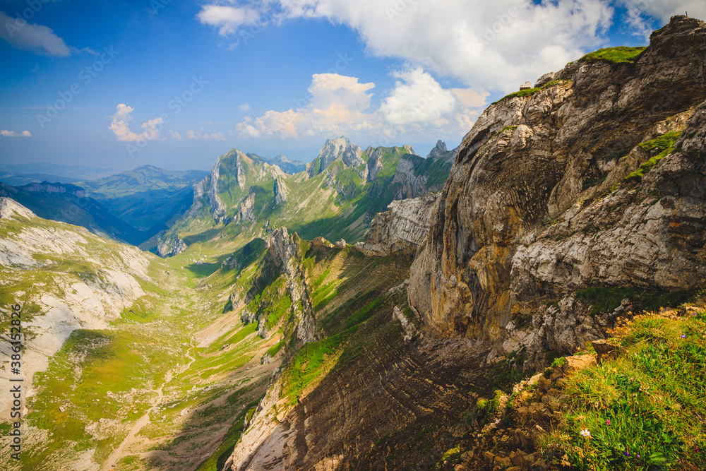 Fototapeta premium Mountains in Appenzeller Alps, Swiss Alps