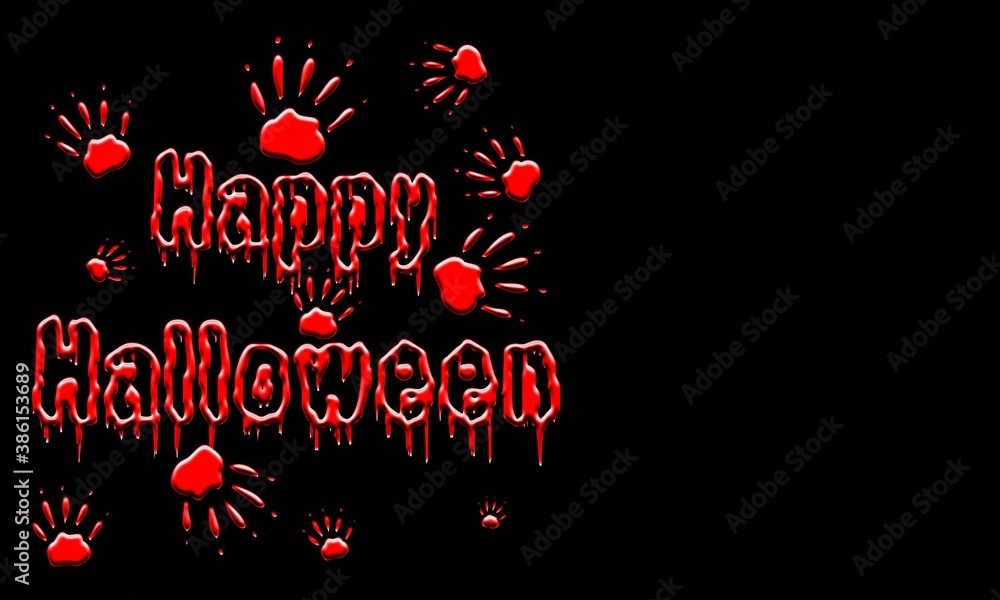 Happy halloween beautiful illustration on plain black background