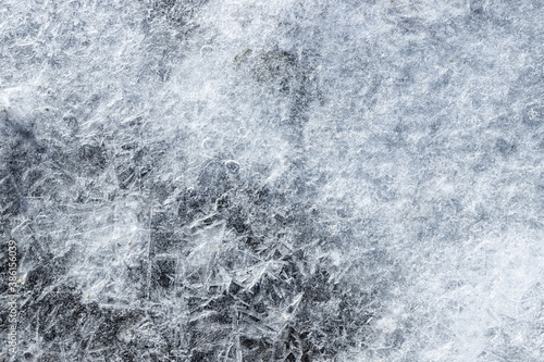 Slika na platnu Light bright blue white frost snowflake beautiful pattern