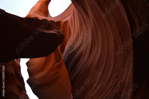 The trippy mars looking Antelope Canyon in Navajo country in Arizona, United States of America photo