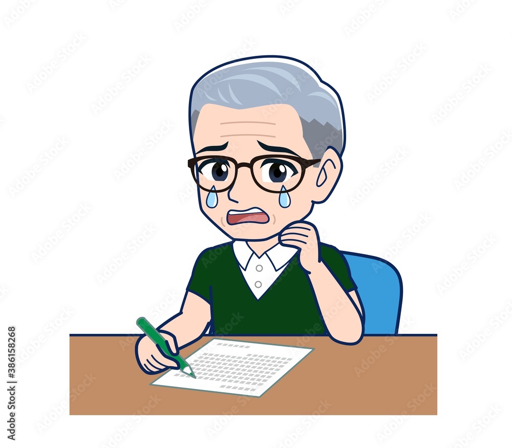 White-haired man in green short sleeves White-haired man in green short sleeves