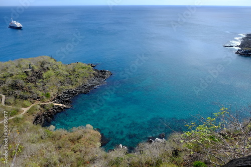 Ecuador Galapagos Islands - San Cristobal Island View from Viewpoint Mirador Cerro Tijeretas to Bahia Baquerizo Moreno