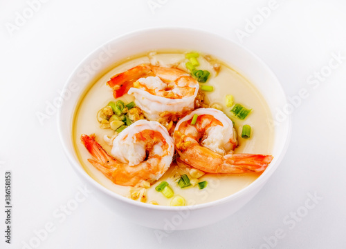 Steamed eggs with shrimp