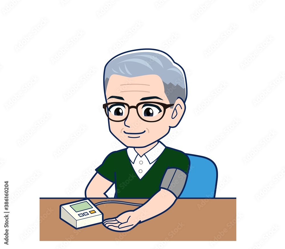White-haired man in green short sleeves White-haired man in green short sleeves