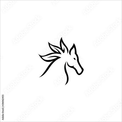 horse and leaf logo icon