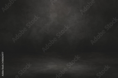 Empty black concrete interior background