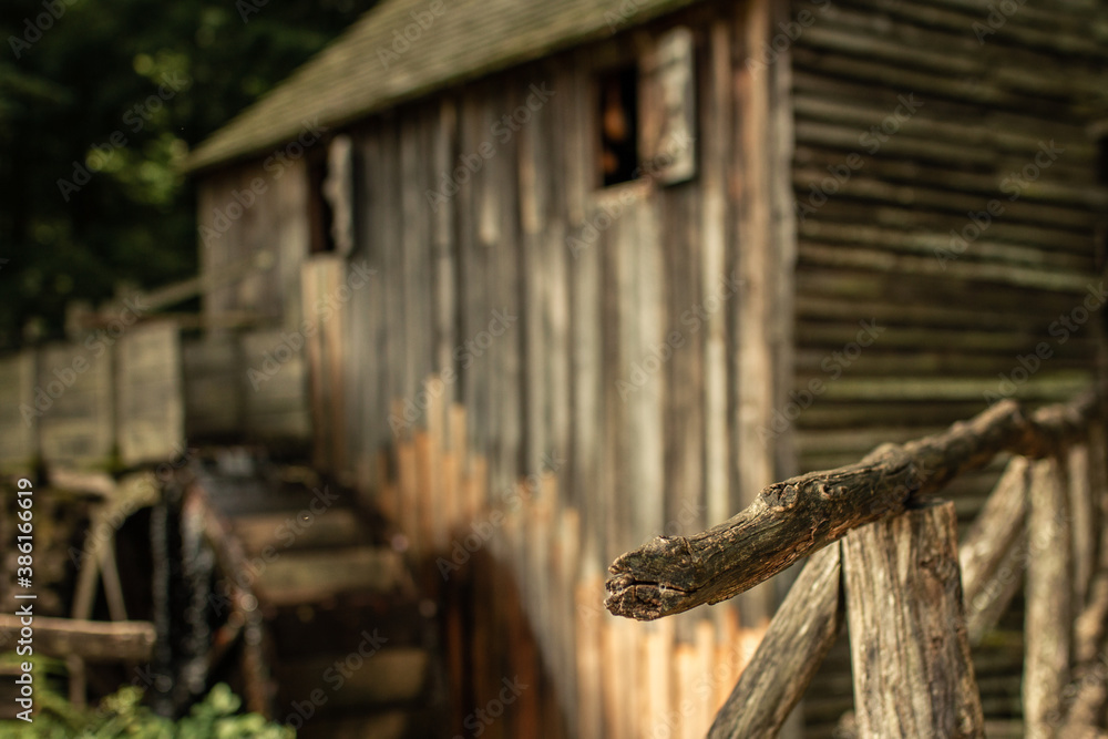 Old wooden water mill located in Smoky Mountains in USA, North Carolina Old wooden water mill located in Smoky Mountains in USA, North Carolina