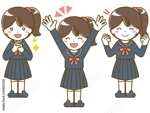 女子高生の楽しい表情