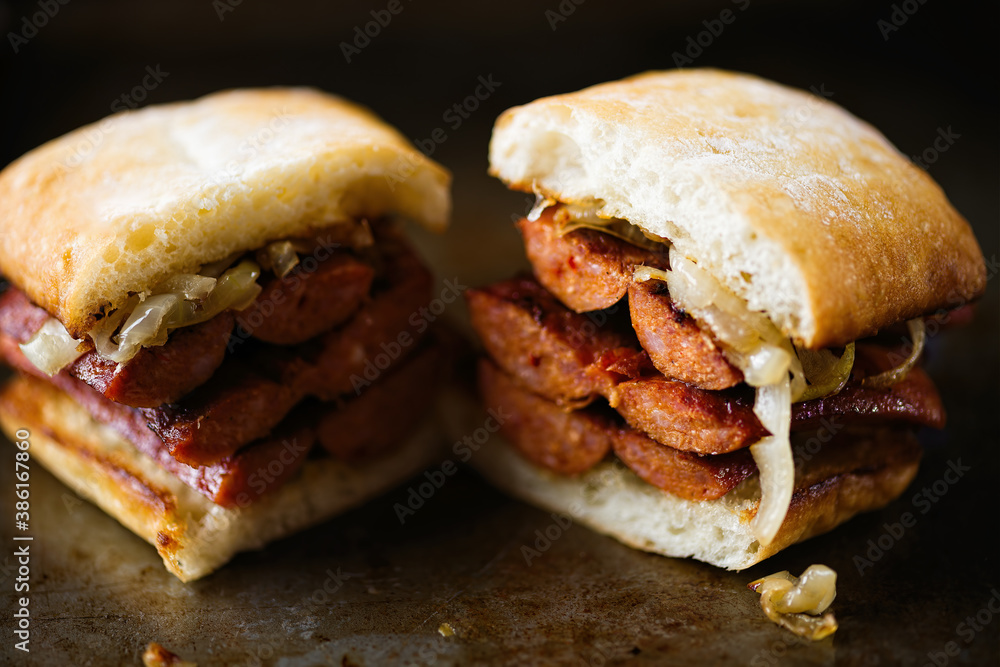 rustic argentine sausage sandwich