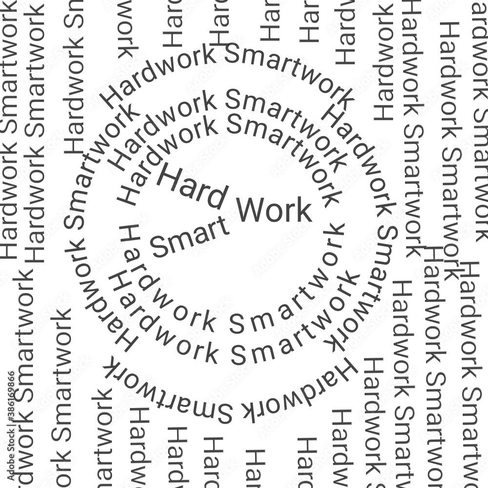 A beautiful digital text art of hardwork and smartwork