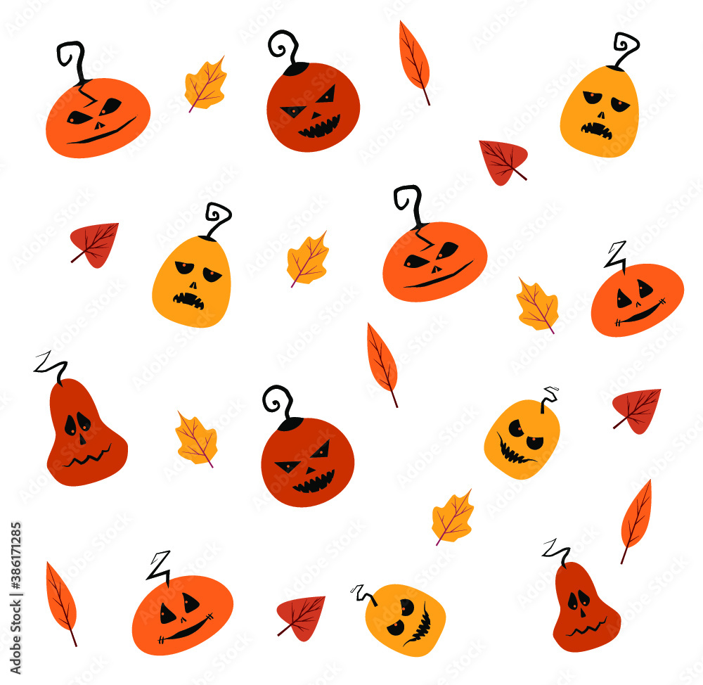 Halloween pumpkins vector background