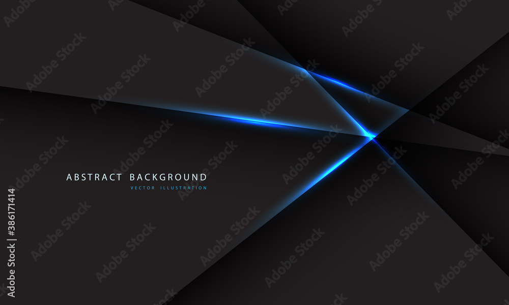 Abstract blue light line on dark grey polygon geometric with simple text on blank space design modern luxury futuristic technology background vector illustration.