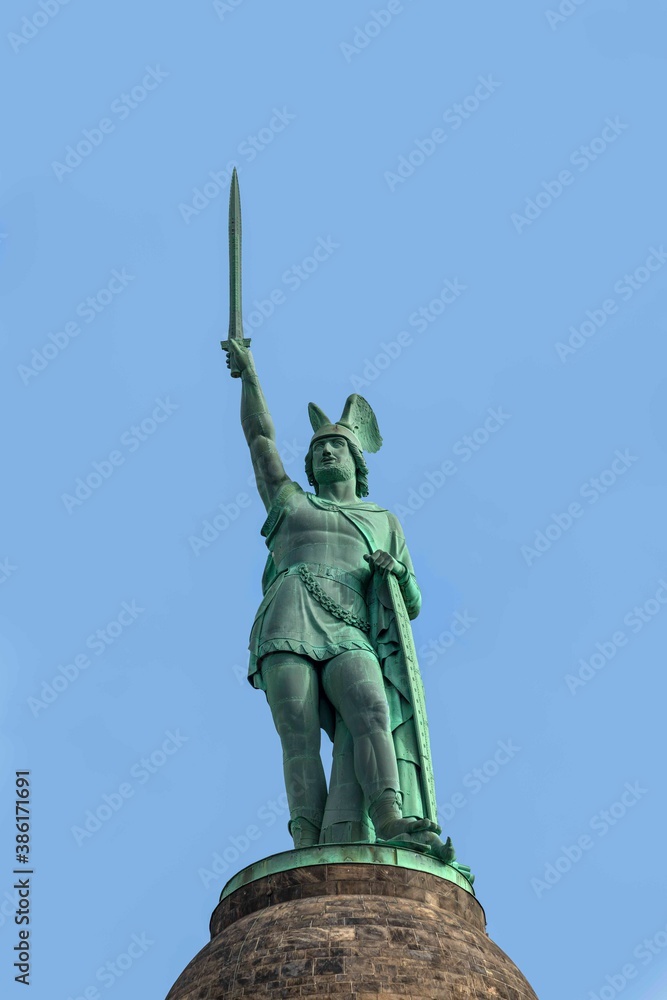 Fototapeta premium Statue of Cheruscan Arminius in the Teutoburg Forest near the city of Detmold, Germany.