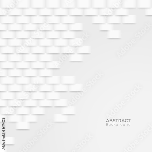 Abstract 3D modern square pattern background. White and grey geometric texture. vector illustration © Zenzeta