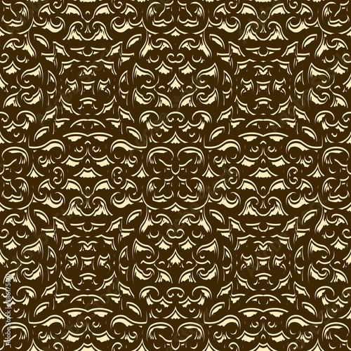 Abstract gold background with crumpled texture, golden metallic surface, metal foil effect, seamless pattern