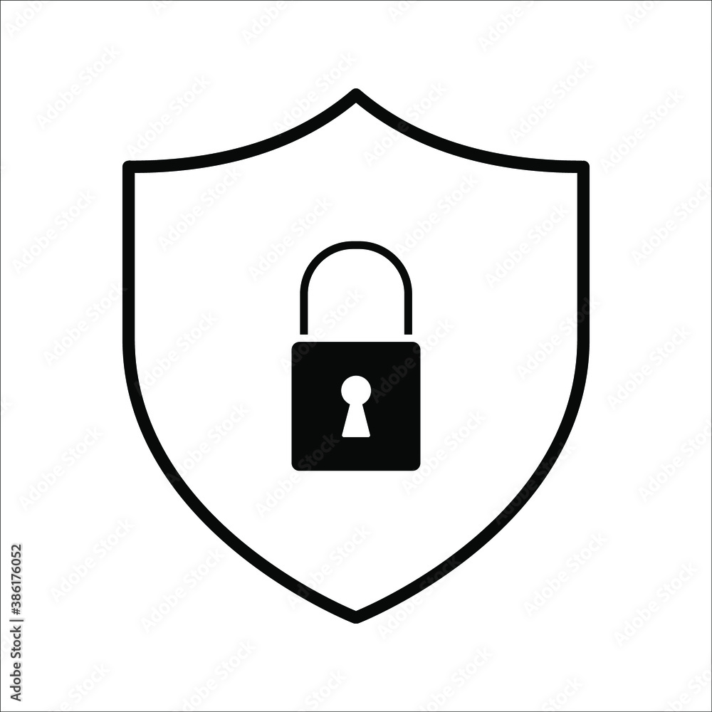 protective icon, shield icon on a white background protective icon, shield icon on a white background